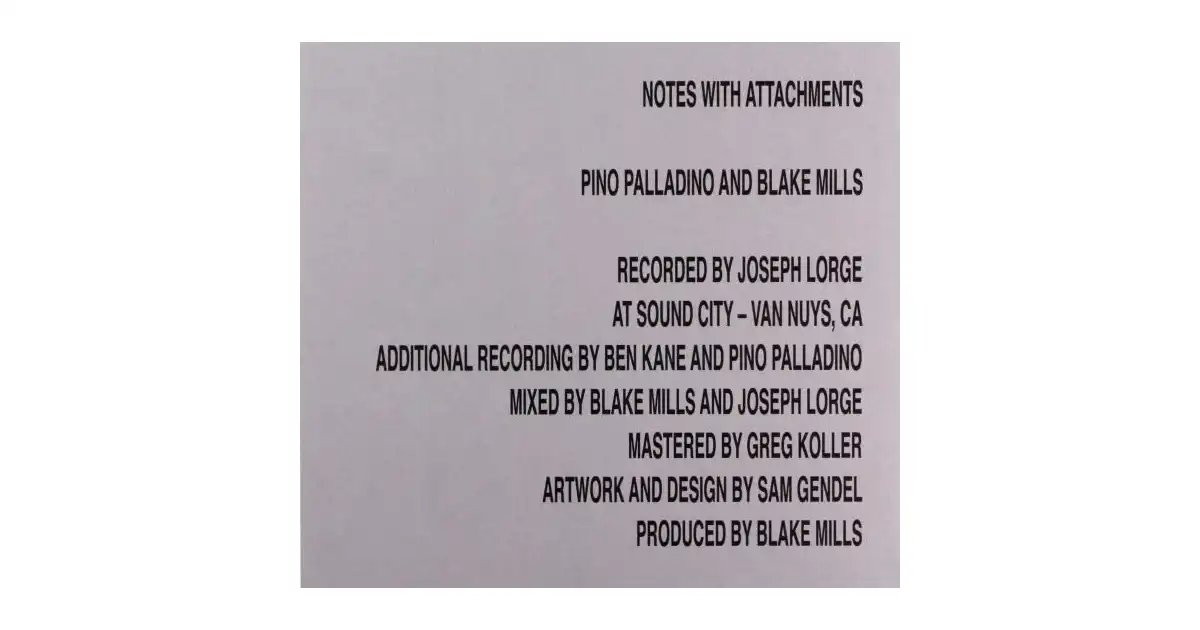 Pino / Mills Blake Palladino: Notes With Attachements 1CD